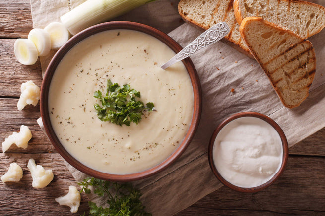 True Lemon Recipe #9 – Cauliflower Soup with True Lemon Parsley Cream