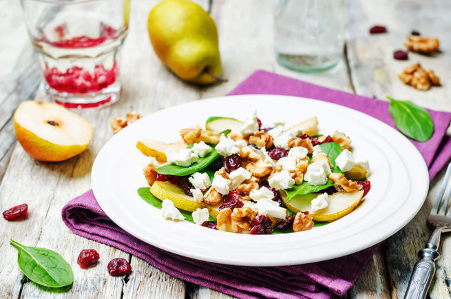True Lemon Recipe #13 – Spinach Salad with Poached Pears