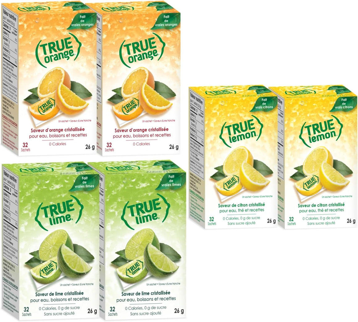 True Lemon, Lime & Orange (2x32 Count each flavor)