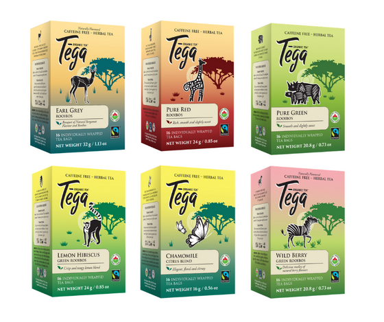 Tega Tea Organic Herbal Tea Gift Pack (6 x 16ct Boxes)
